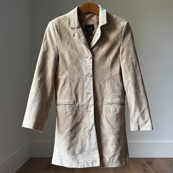 dennis basso Jackets & Blazers - Dennis Basso Vintage Tan Suede Coat Ethically Made in USA Y2K Tailored Fit XS